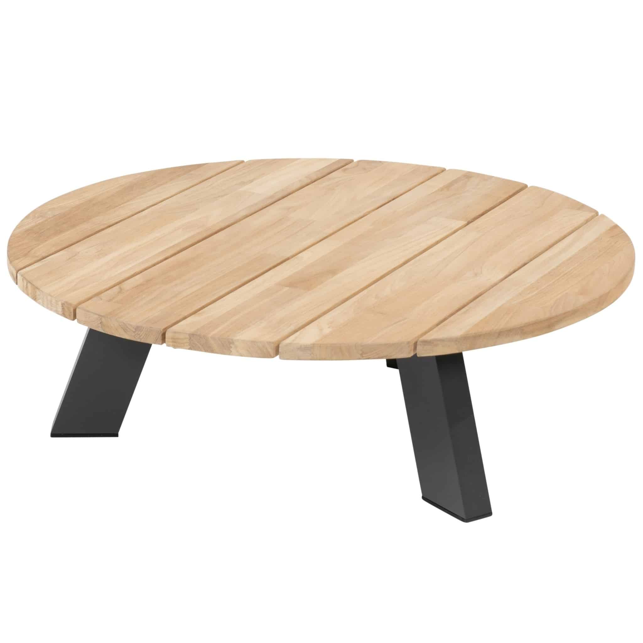 Cosmic loungetafel teak rond 78x25 cm slate antraciet