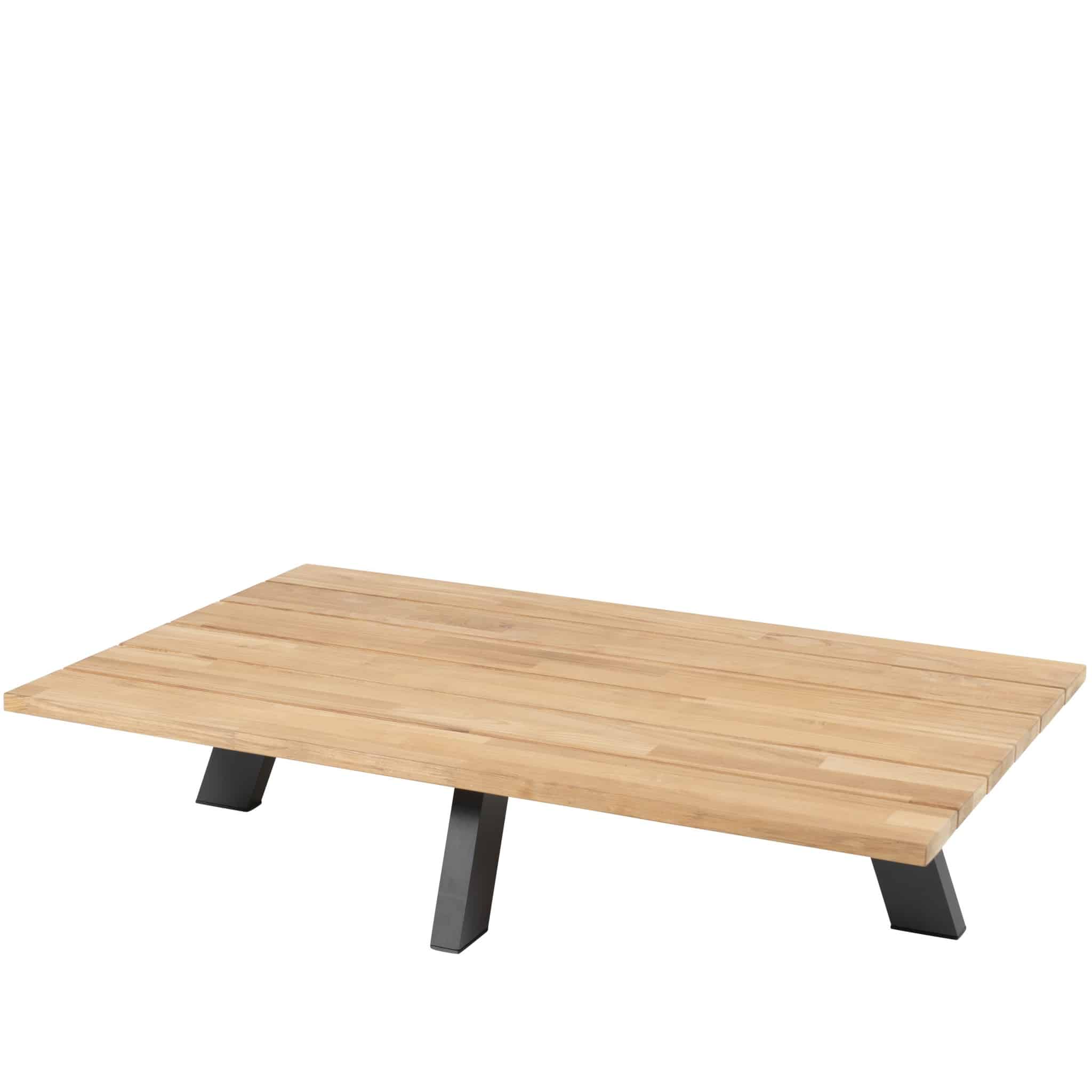 Cosmic rechthoekige loungetafel teak slate antraciet 120x78x25 cm
