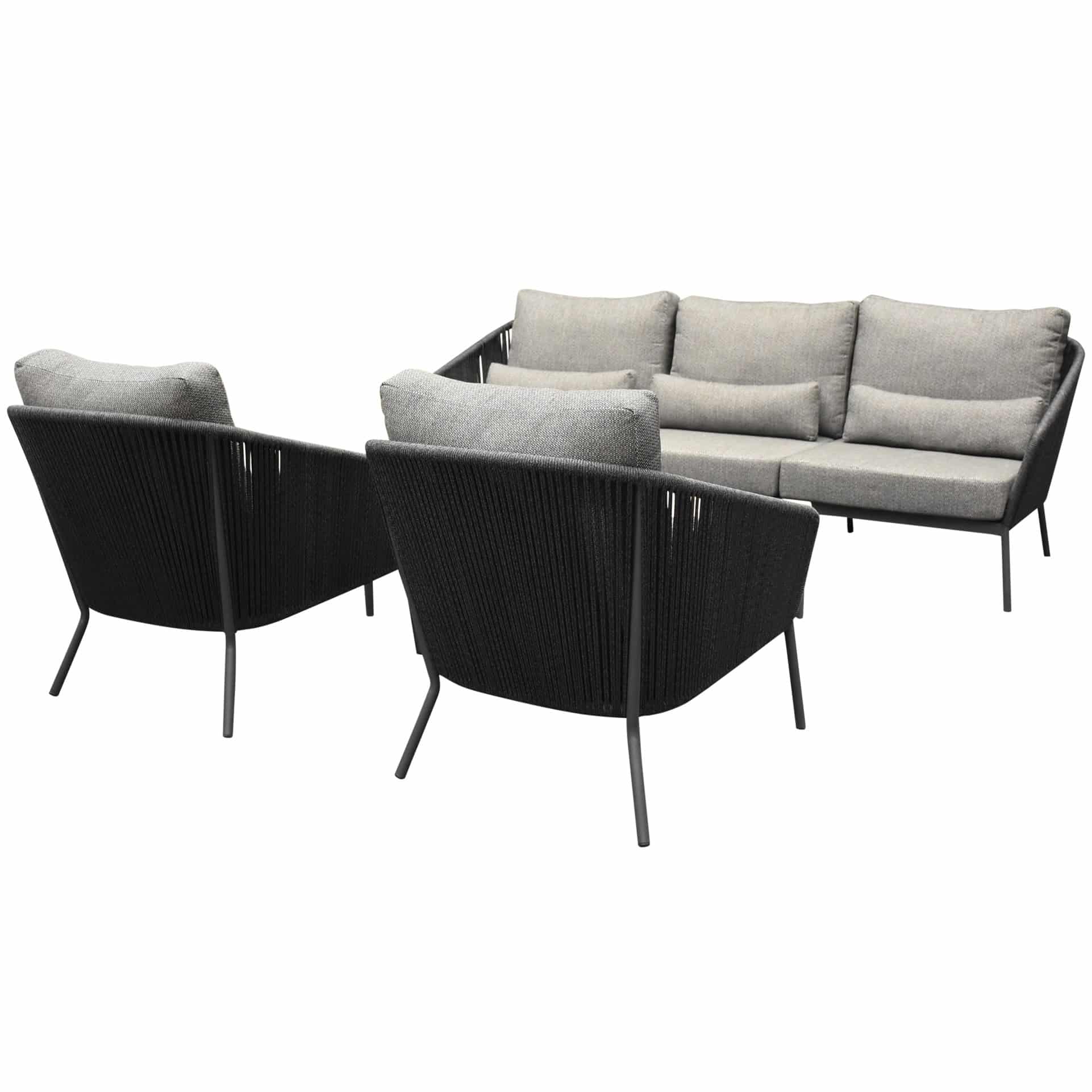 Costa stoel bank loungeset 3 delig rope antraciet