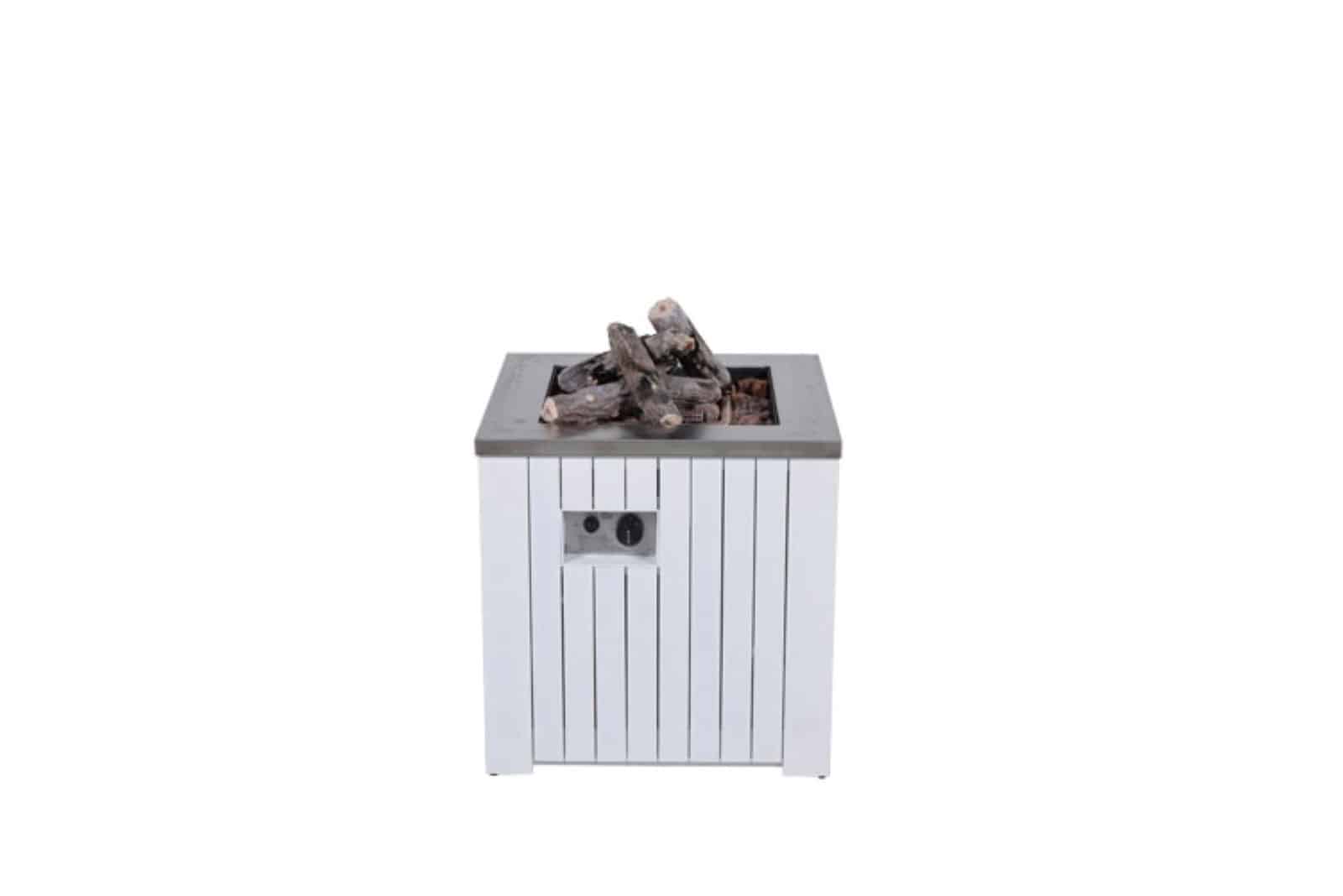 Cozy Living sfeerhaard Faro mat white aluminium 60x60 cm - Garden impressions