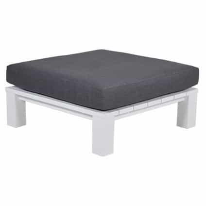 Cube voetenbank 100x100xH30 cm aluminium wit