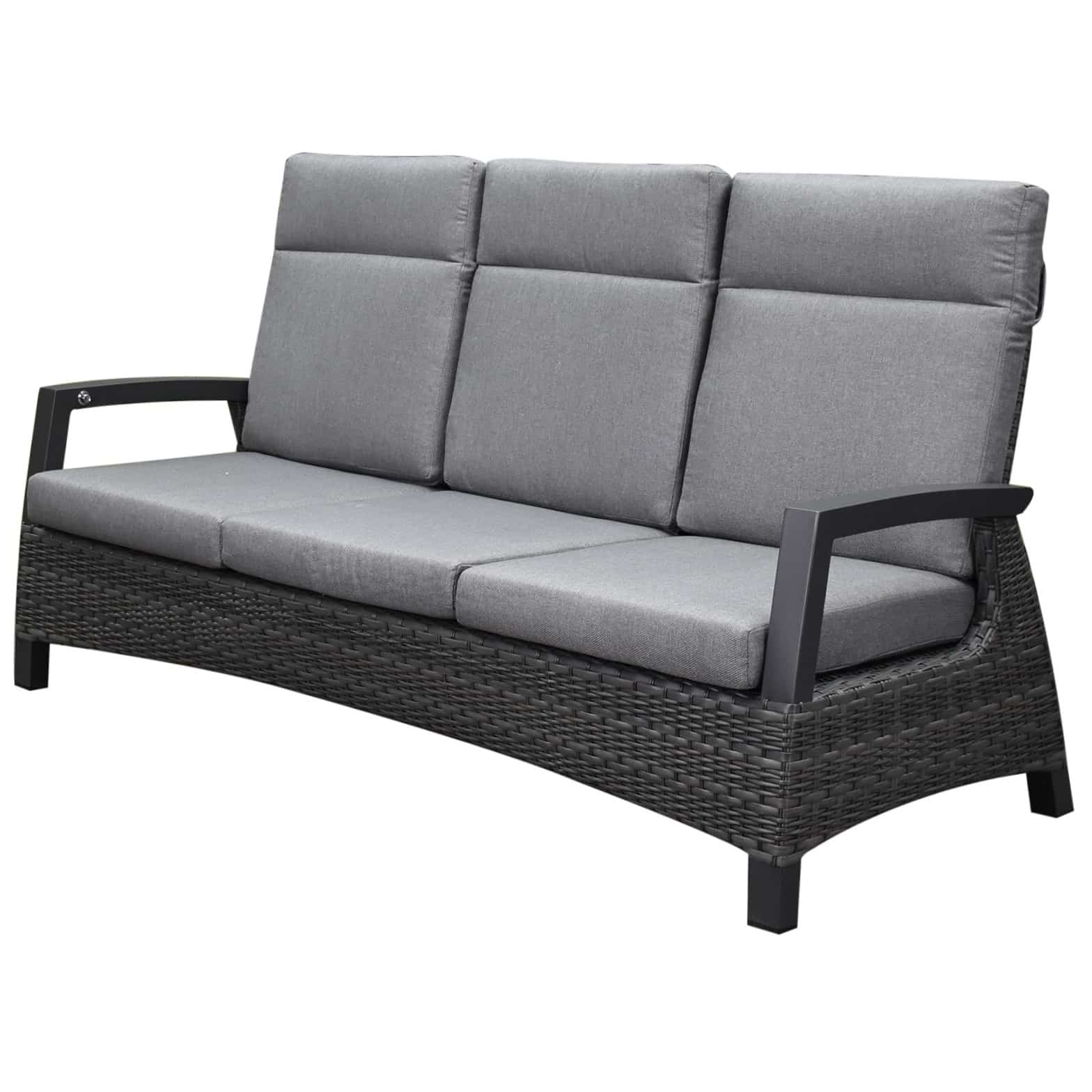 Dallas 3-zitsbank verstelbaar antraciet