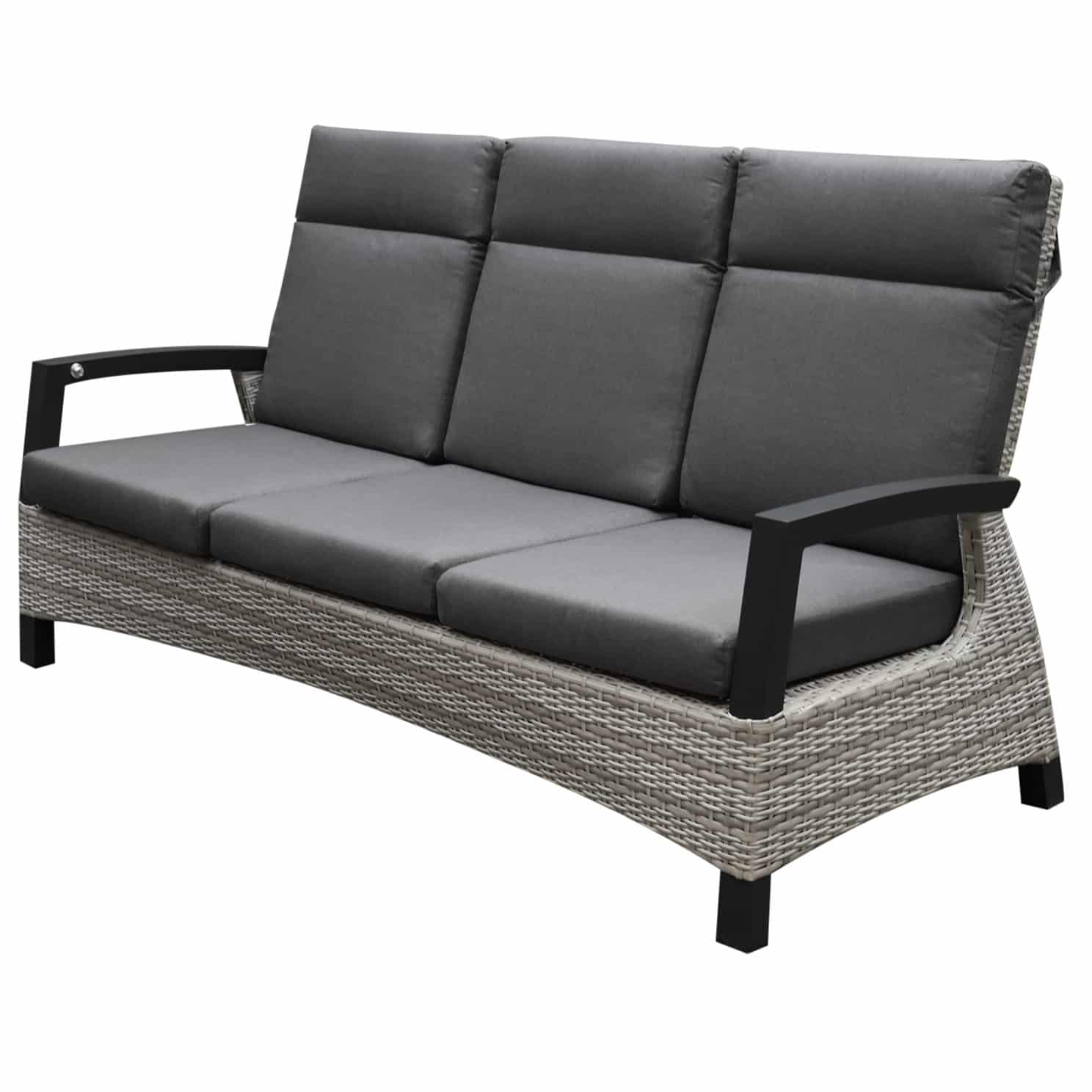 Dallas 3-zitsbank verstelbaar grijs