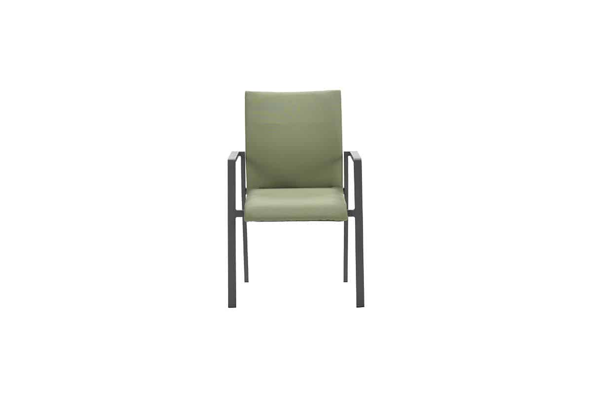 Dallas dining fauteuil carbon black/ moss green - Garden impressions