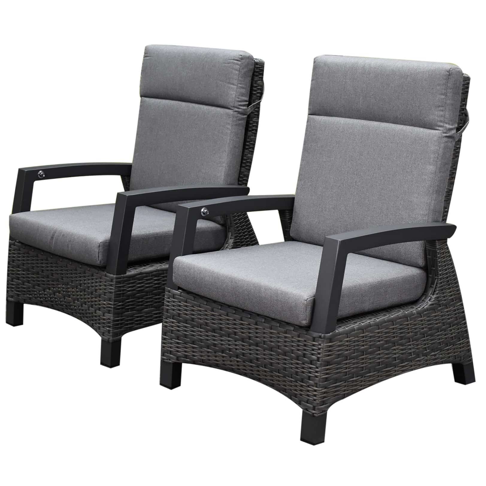 Dallas lounge balkonset 2 delig verstelbaar antraciet