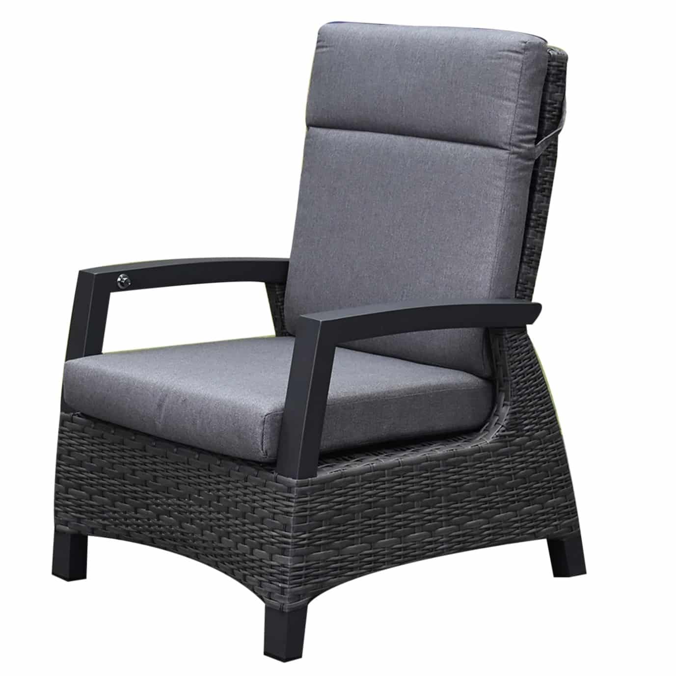 Dallas lounge tuinstoel verstelbaar antraciet