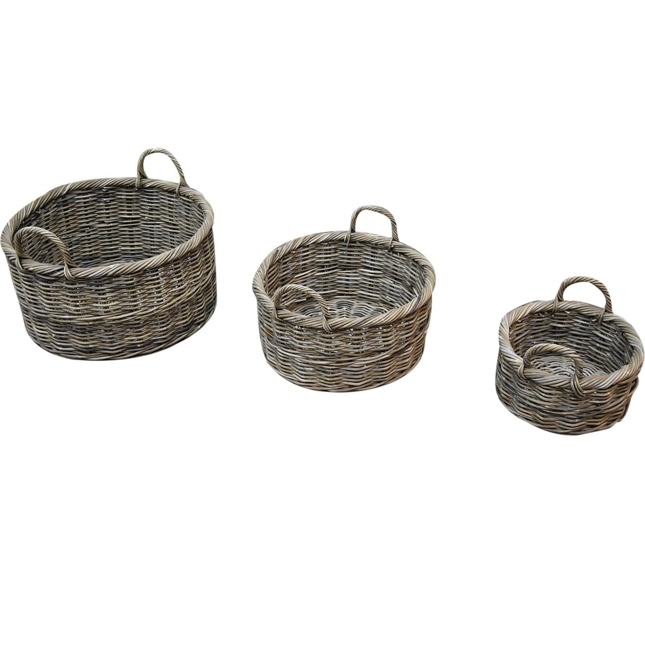Dolly rotan mandenset 50xH38 cm, 45xH30 cm en 35xH25 cm rond