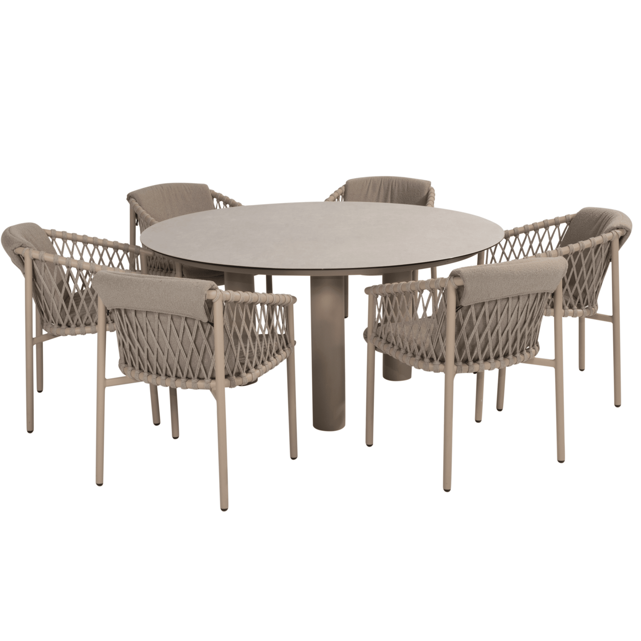 Donato Allora dining tuinset 160xH75 7 delig printed ceramic latte 4 Seasons Outdoor