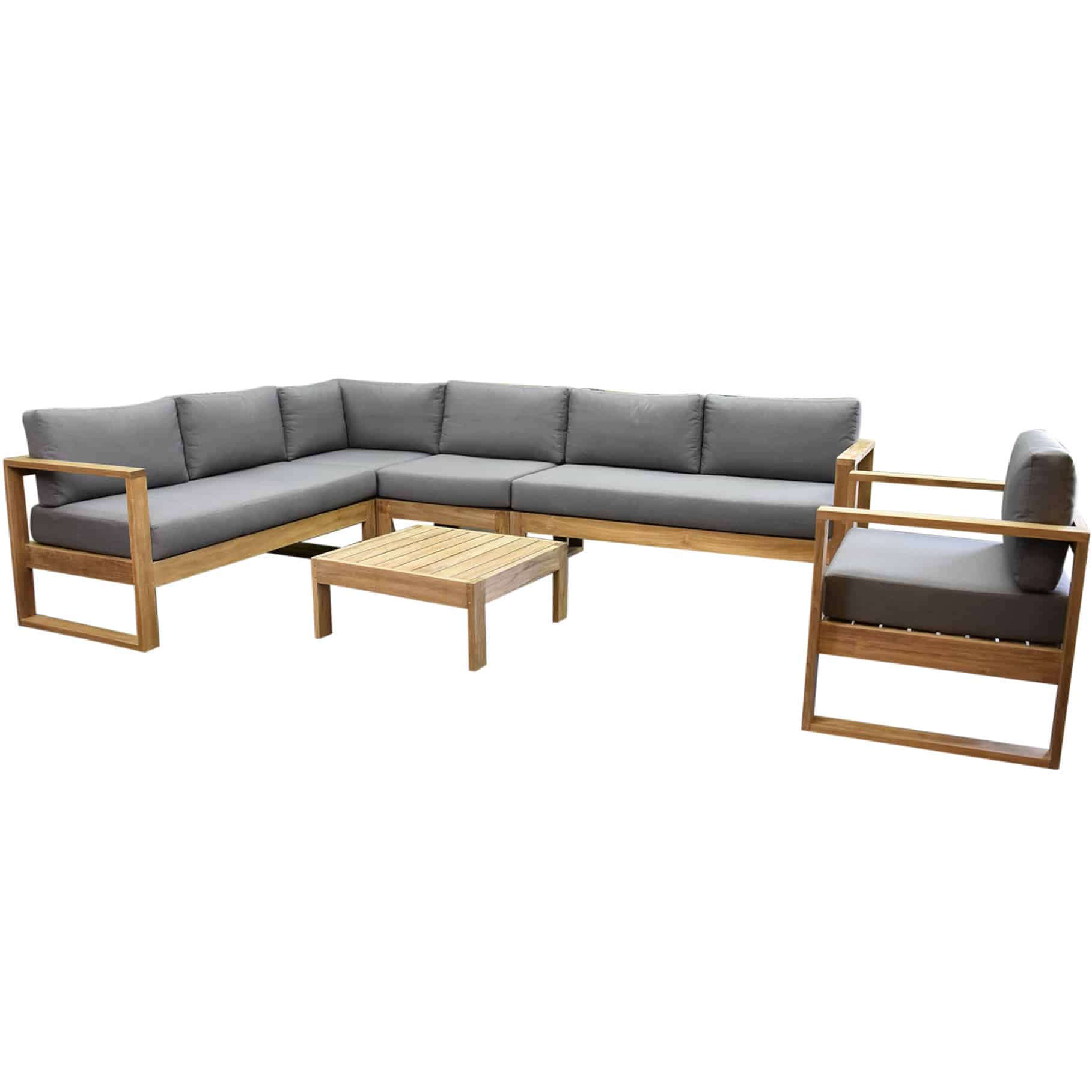 Dubai hoek loungeset 6 delig teak