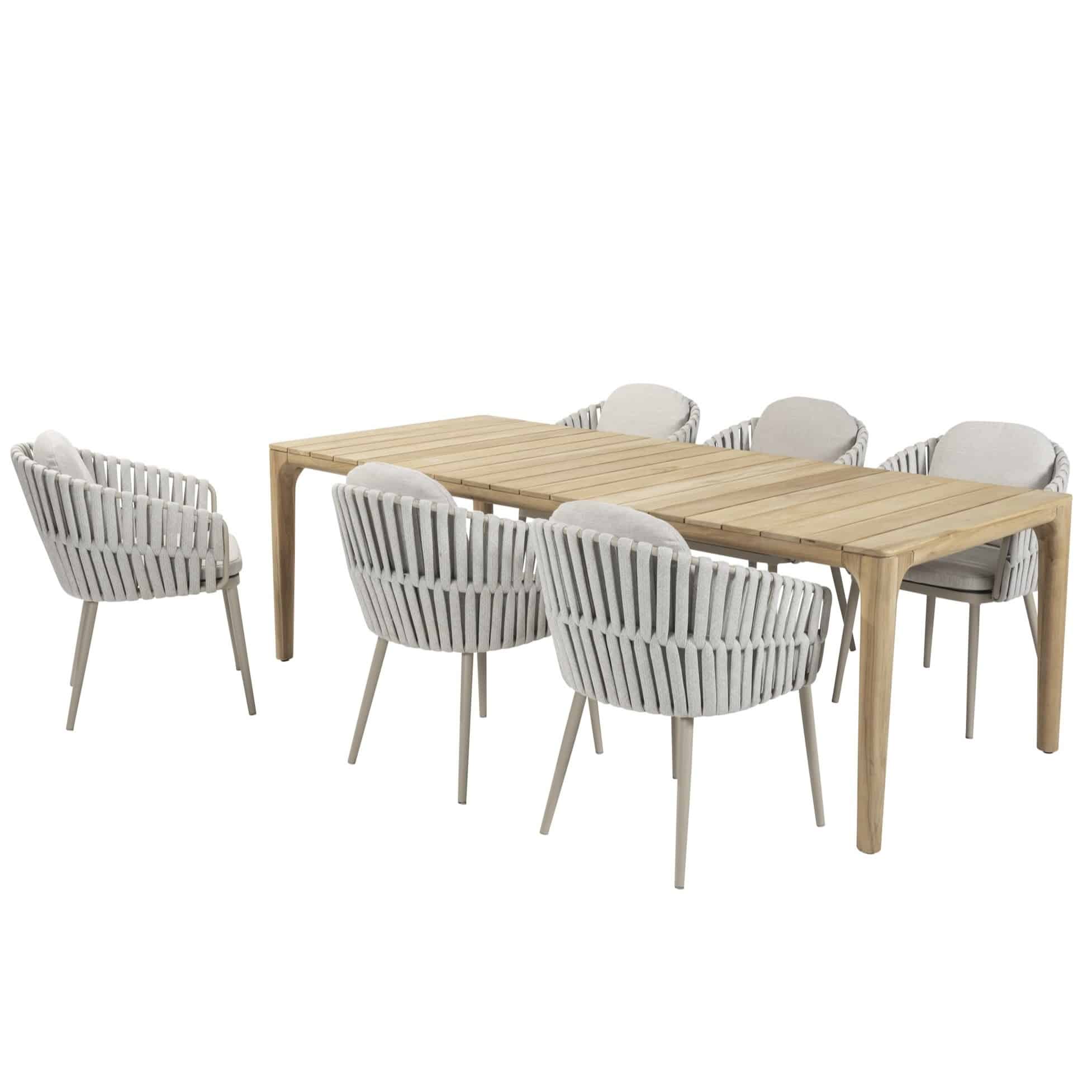 Eva Liam dining tuinset 240x100xH75 cm 7 delig teak Taste 4SO