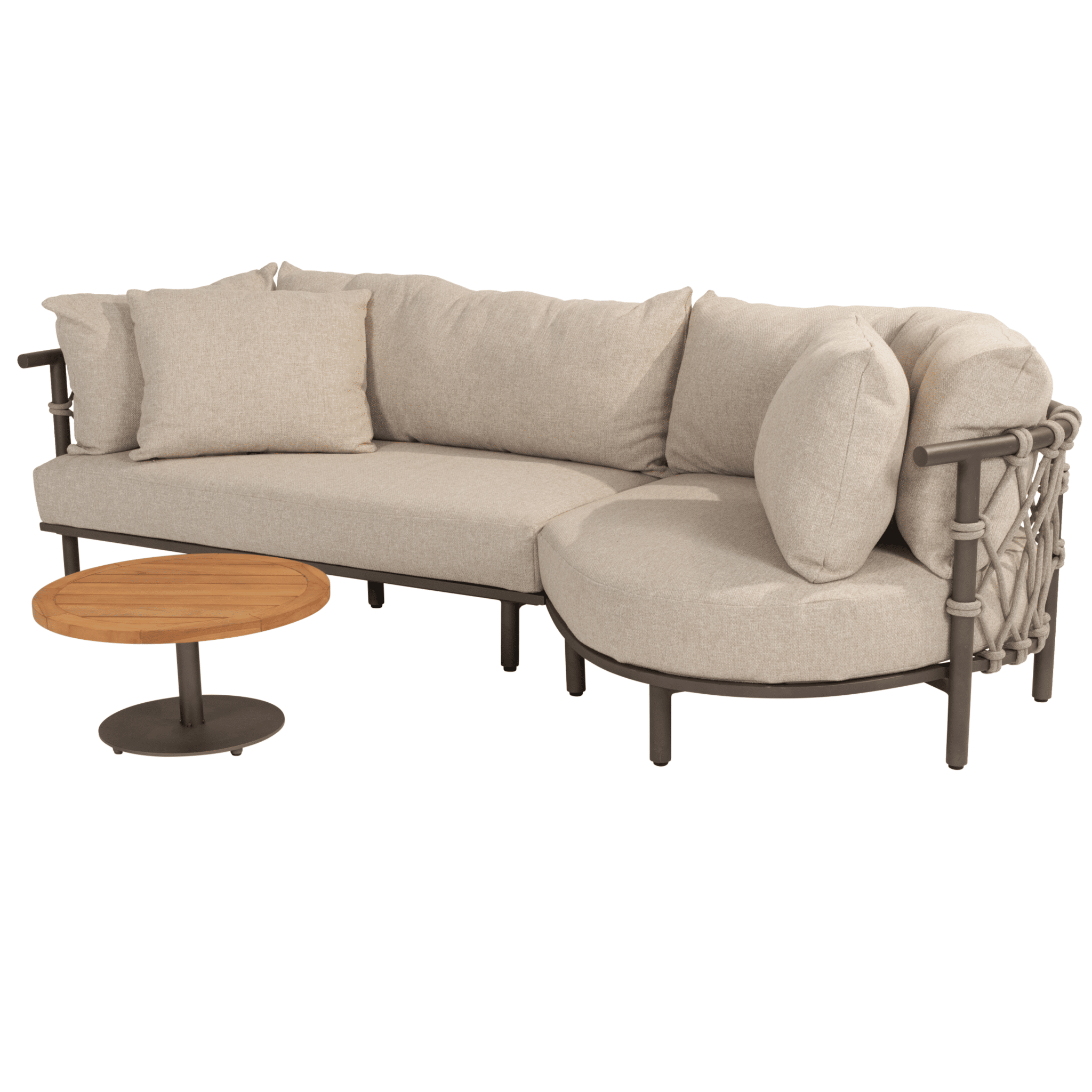 Ezra chaise longue organische loungeset 3 delig teak terre 4 Seasons Outdoor