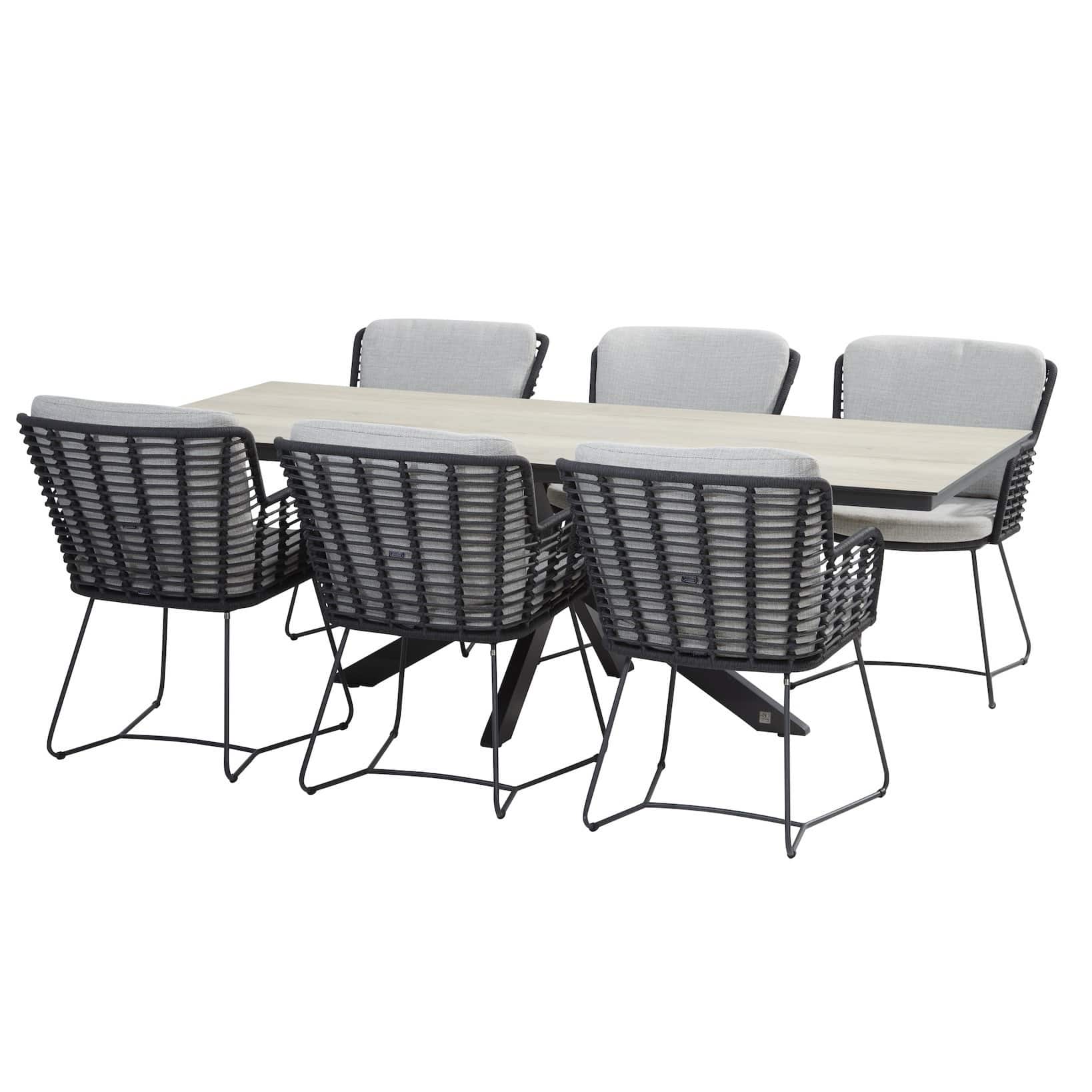 Fabrice Minerva dining tuinset 220x95xH75 cm 7 delig 4 Seasons Outdoor