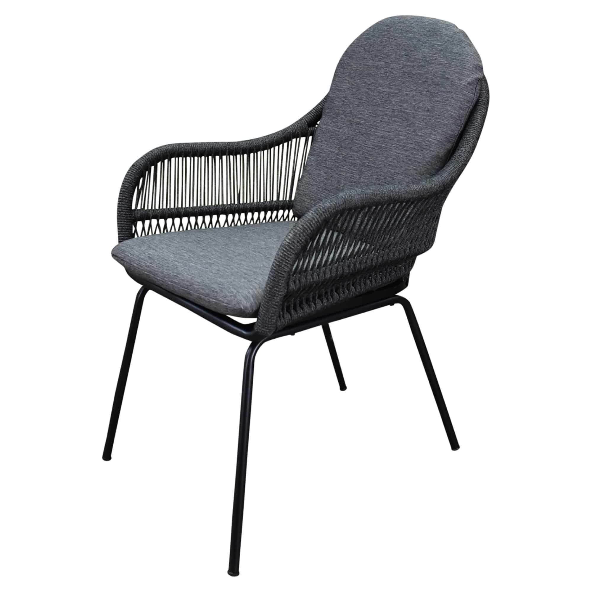 Florence dining tuinstoel zwart rope