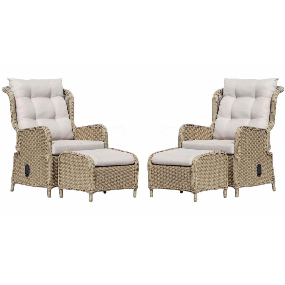 Glasgow lounge balkonset 4-delig | wicker + aluminium | Royal Sand