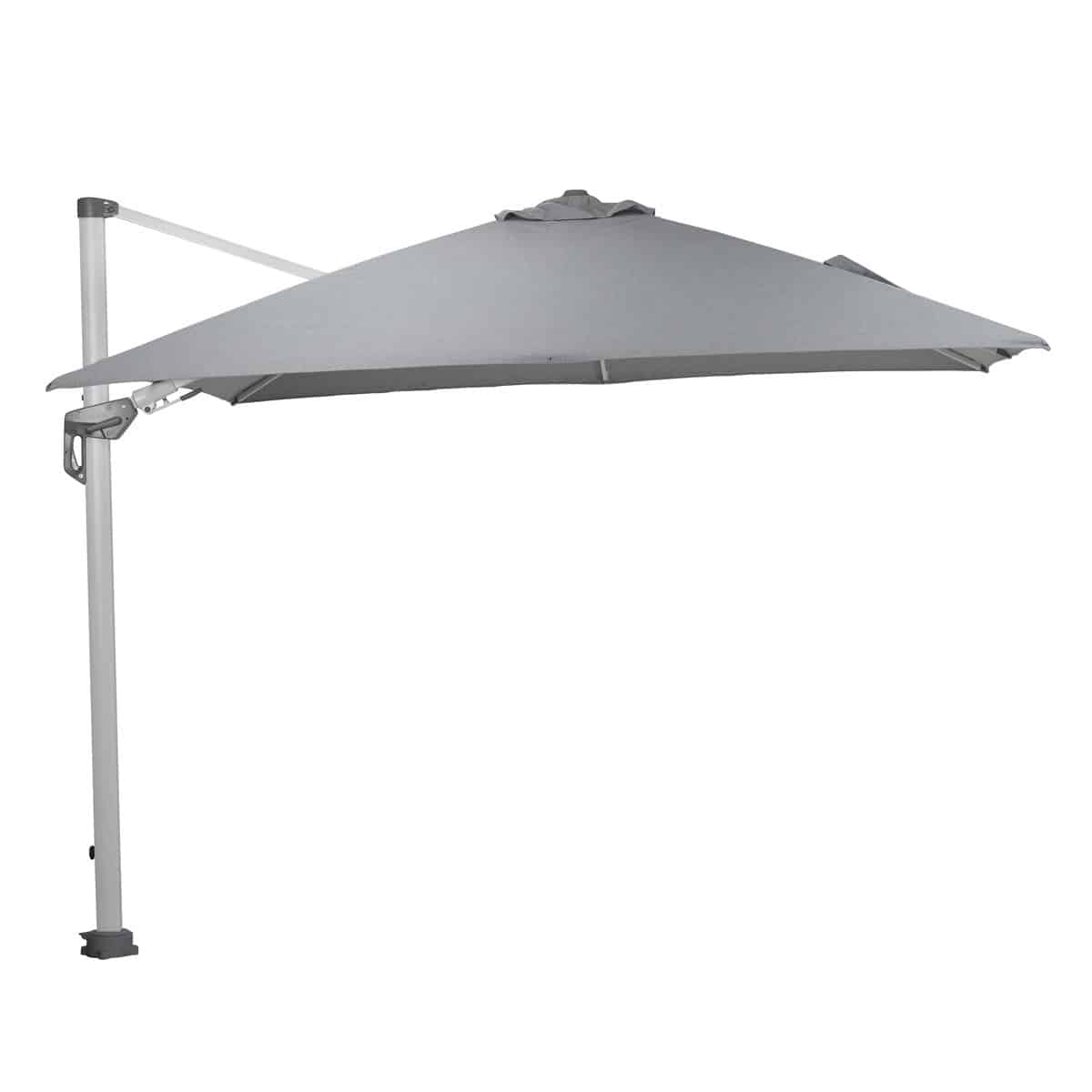 Hawaii zweefparasol Deluxe 300x300 wit/lichtgrijs zonwering - Garden impressions