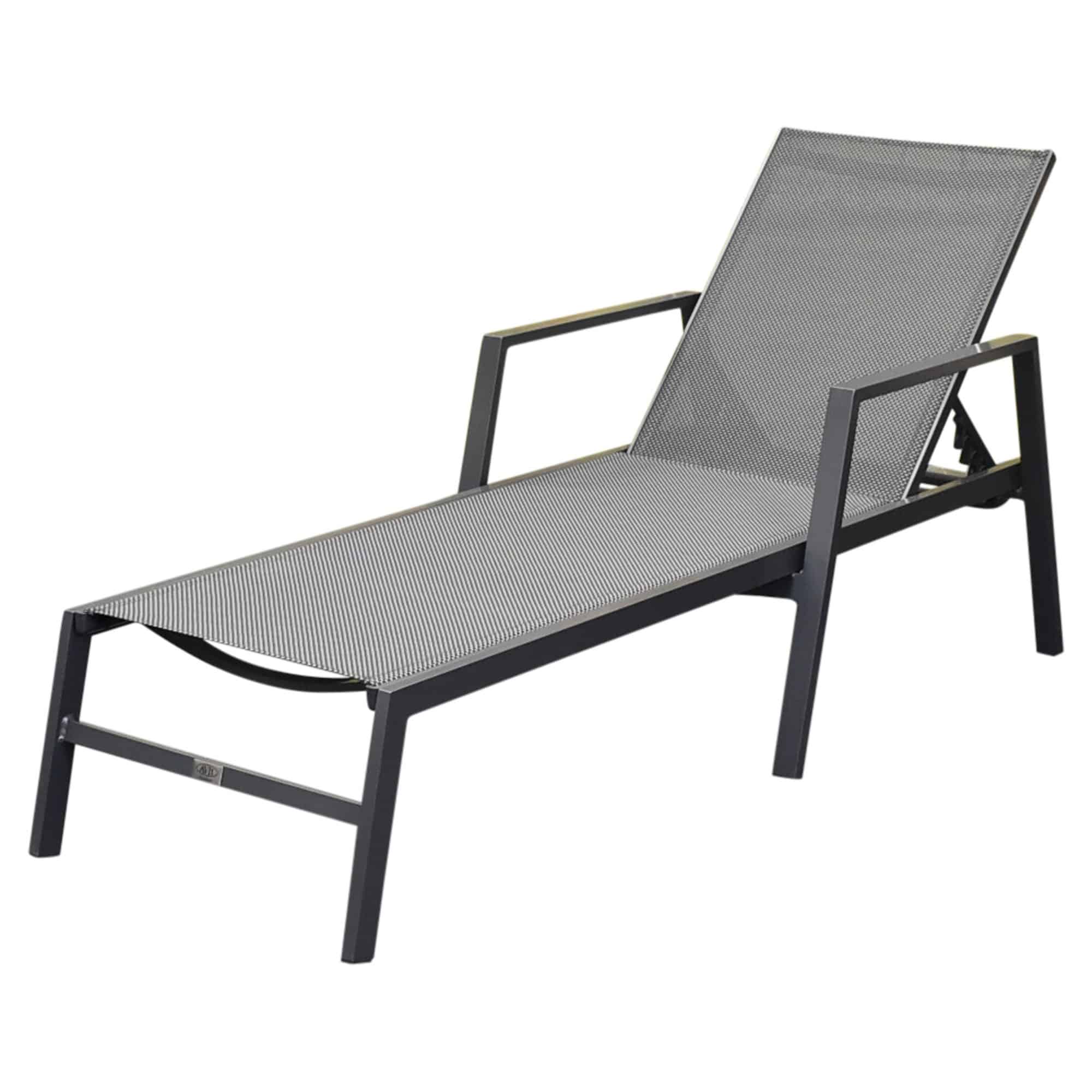 Henry ligbed aluminium antraciet verstelbaar met armleuningen