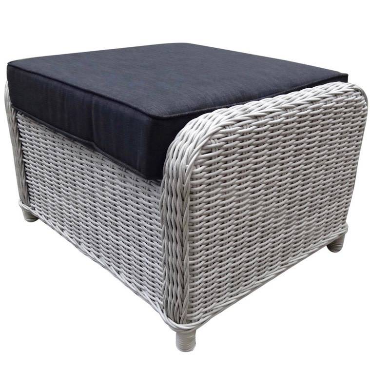 Ibiza XL voetenbank 63x55xH43 cm wit grijs