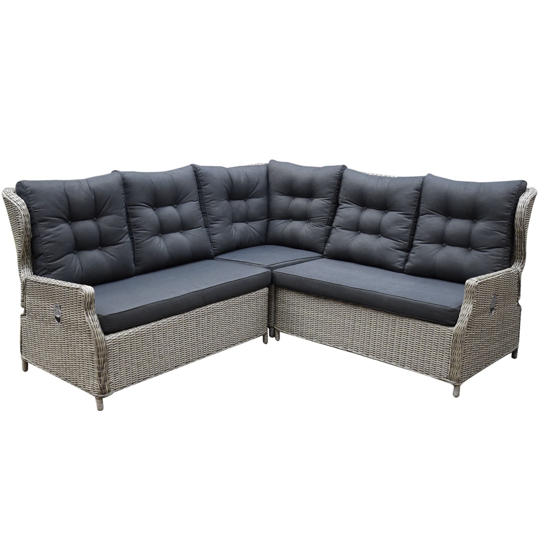 Ibiza dining hoek loungeset 3 delig verstelbaar grijs