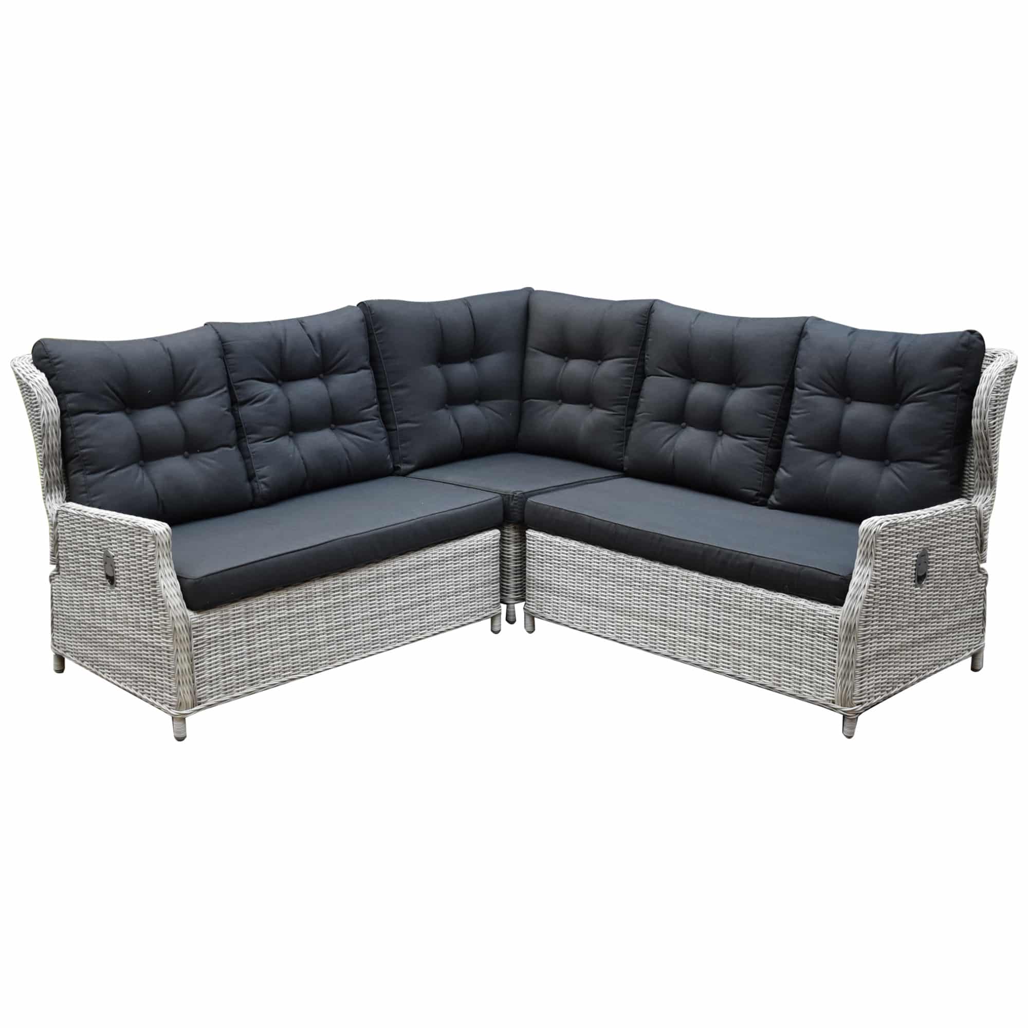 Ibiza hoek loungeset 3 delig verstelbaar wit grijs