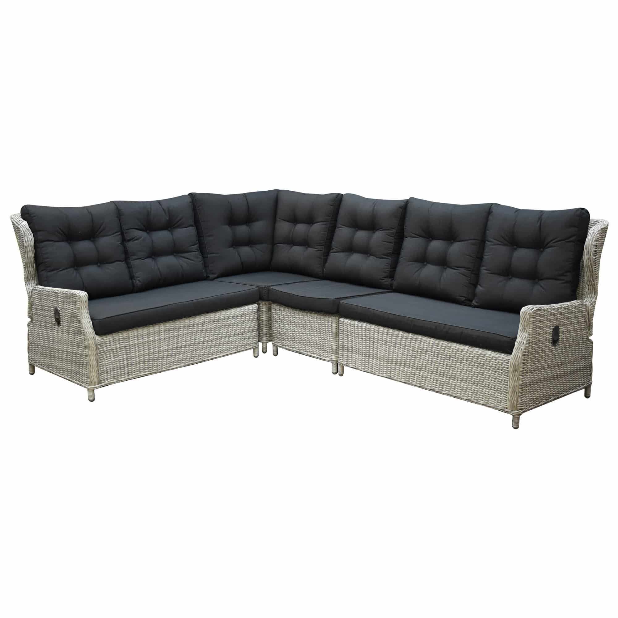 Ibiza hoek loungeset 4 delig verstelbaar wit grijs