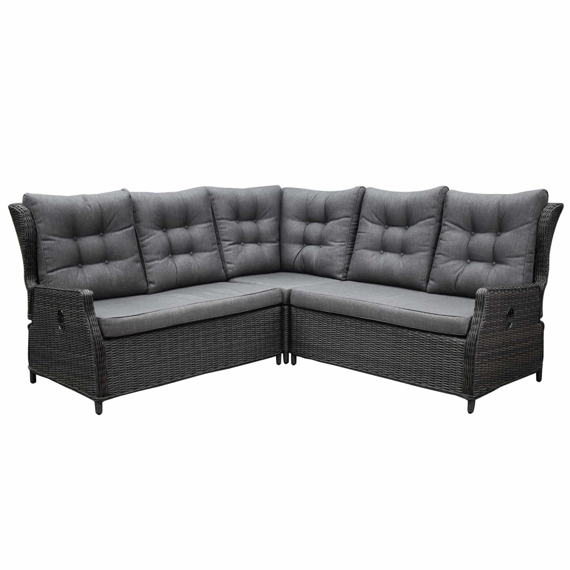 Ibiza premium hoek loungeset verstelbaar 3 delig antraciet