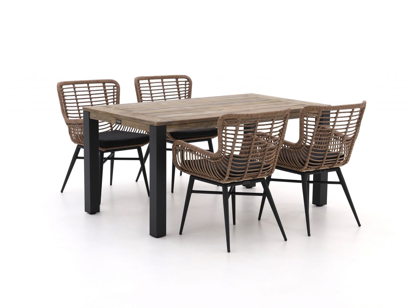 Intenso Asti/ROUGH-S 160cm dining tuinset 5-delig - Laagste prijsgarantie!