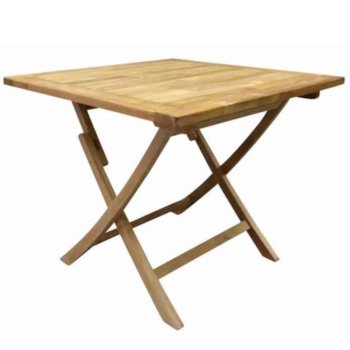 Klaptafel 90 cm vierkant teak