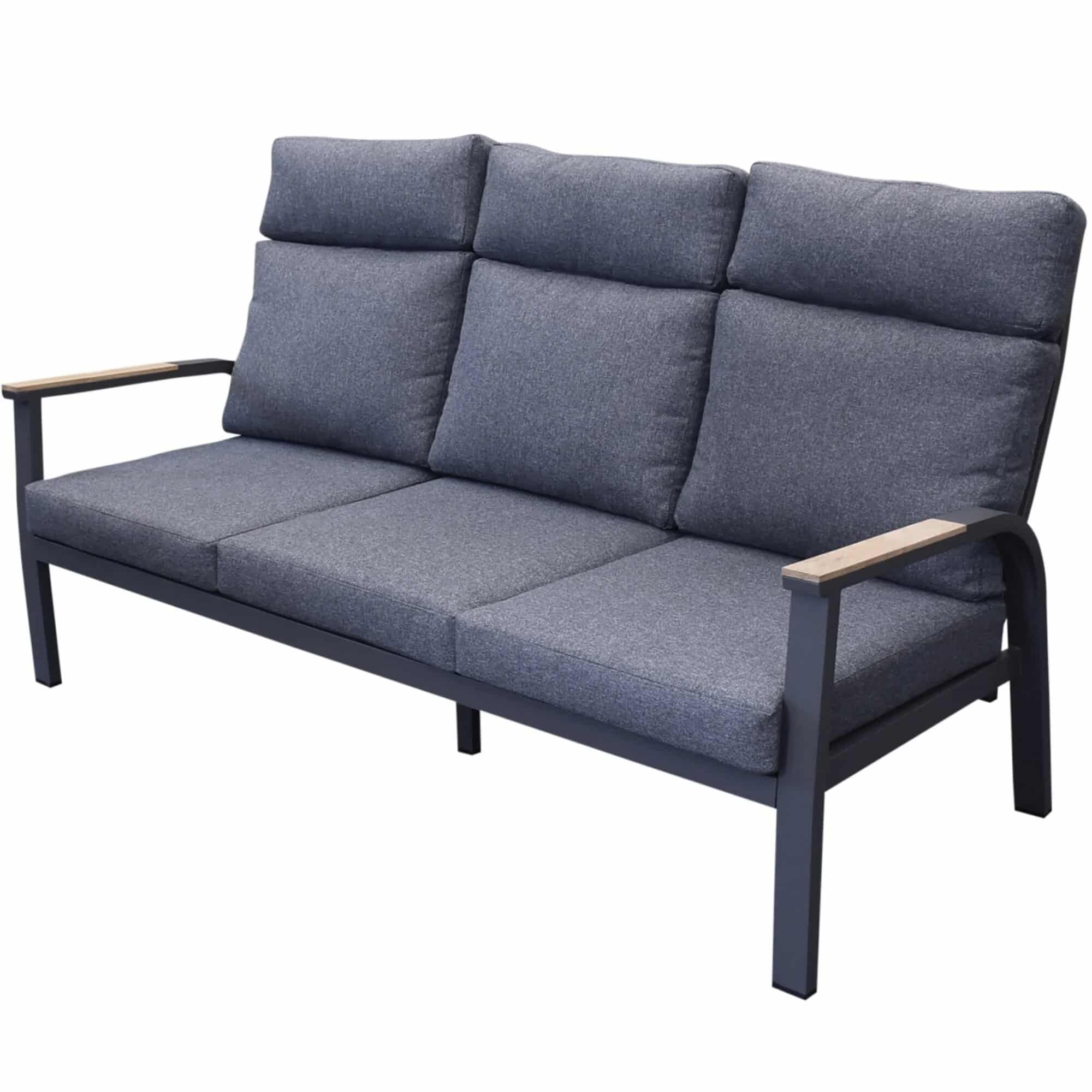 Kota 3-zitsbank antraciet aluminium