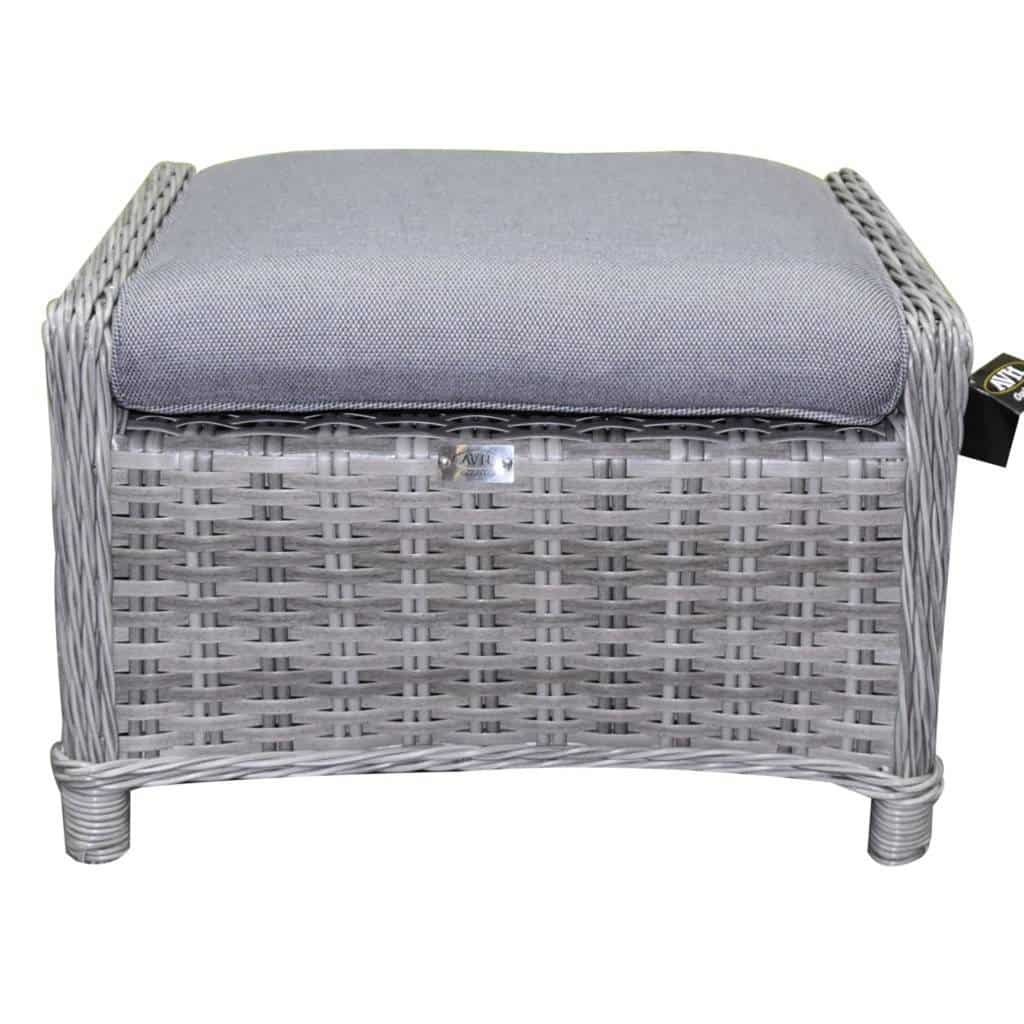 Kreta voetenbank 62x48xH42 cm grijs