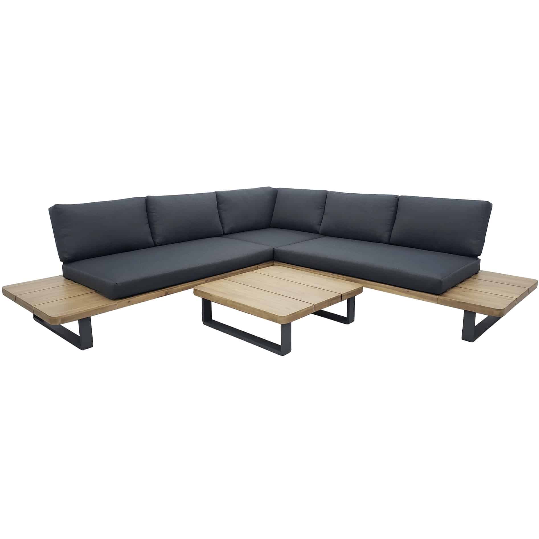 La Dolce Vita hoek platform loungeset 3 delig aluminium antraciet