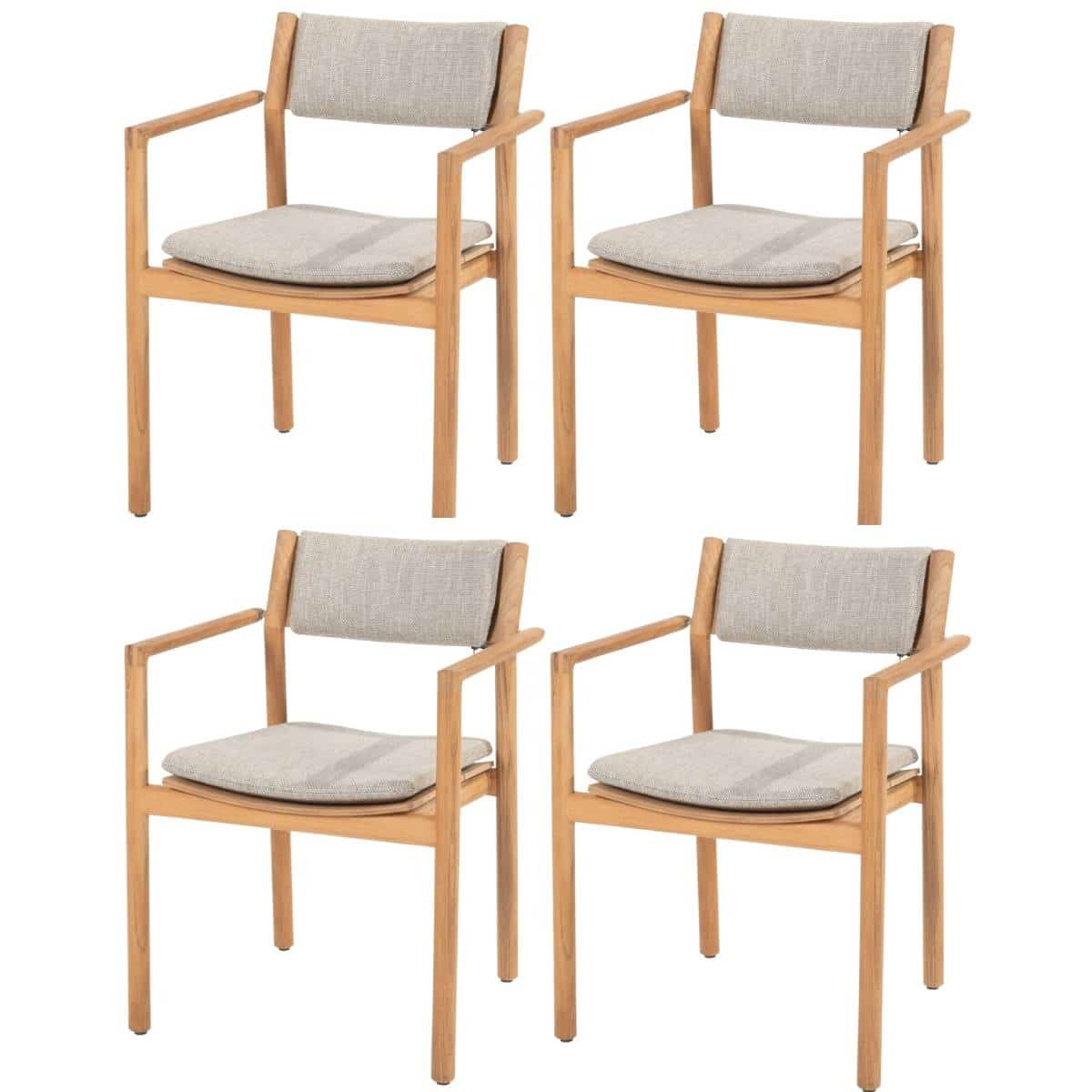 Levi stapelbare tuinstoel teak 4 Seasons Outdoor set van 4