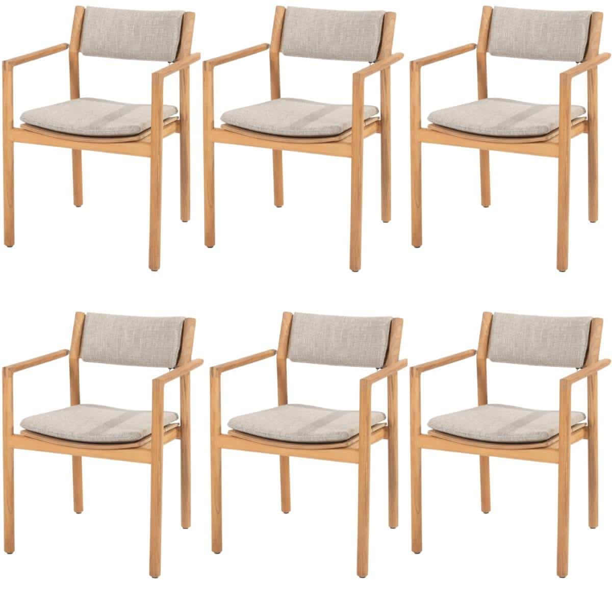 Levi stapelbare tuinstoel teak 4 Seasons Outdoor set van 6