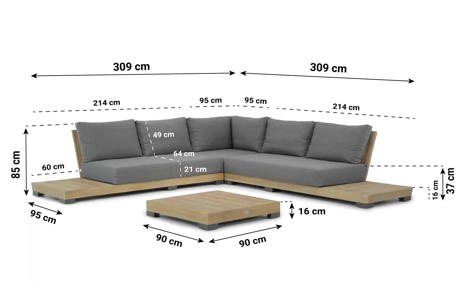 Lifestyle Hilton hoek loungeset 4-delig