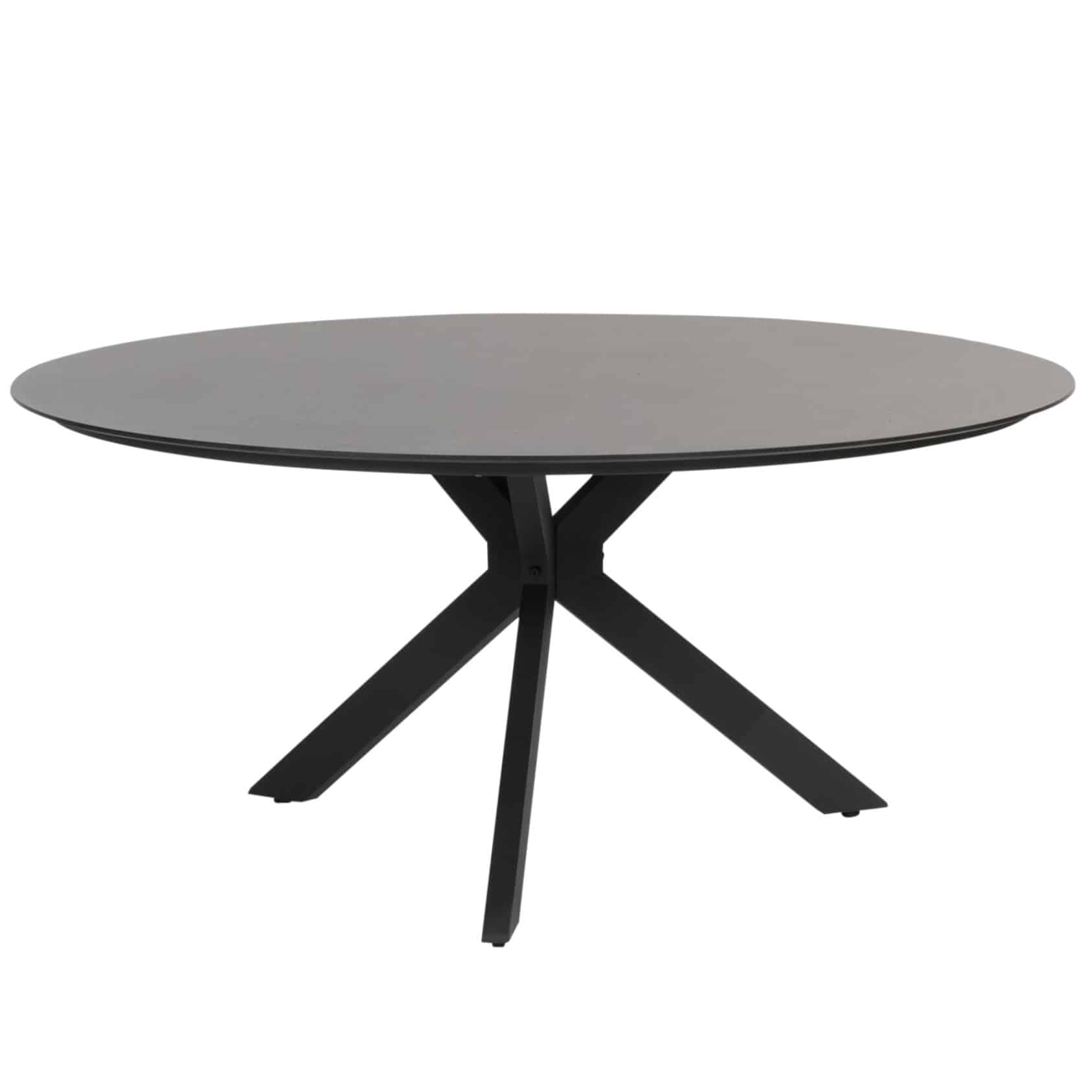 Locarno dining tuintafel 160 cm rond HPL antraciet 4 Seasons Outdoor