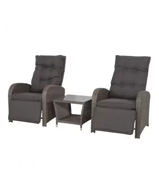 Loungeset Duoset Melia 2 verstelbare stoelen + tafel van Lesli Living