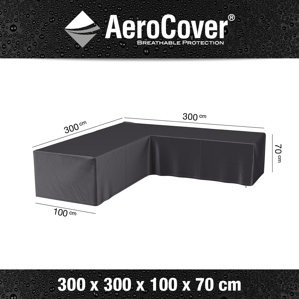 Loungesethoes 300x300x100xH70 cm L vorm– AeroCover