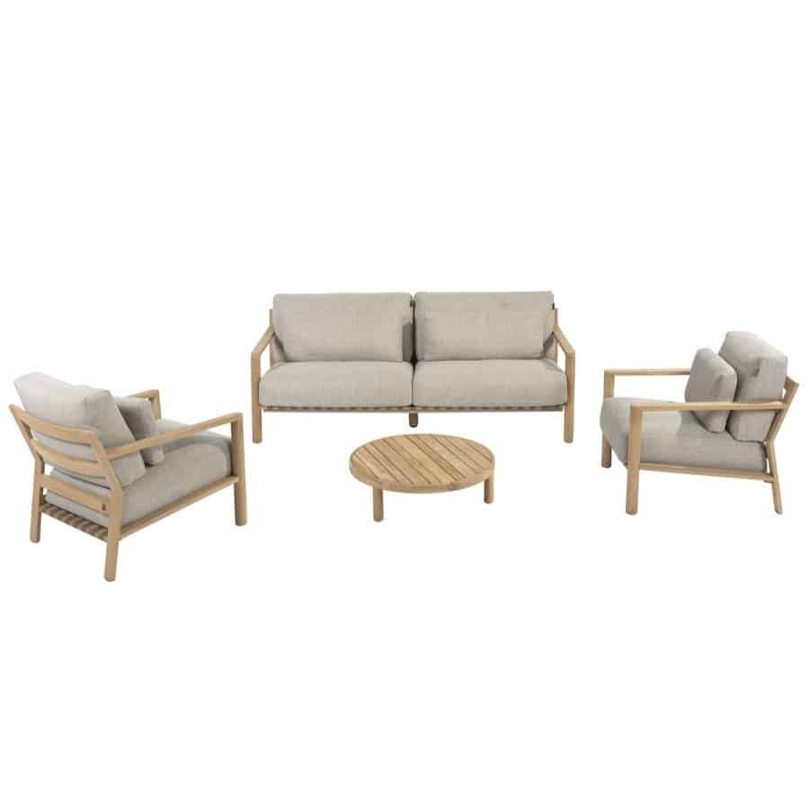 lucas stoel bank loungeset 4 delig naturel teak 4 seasons outdoor