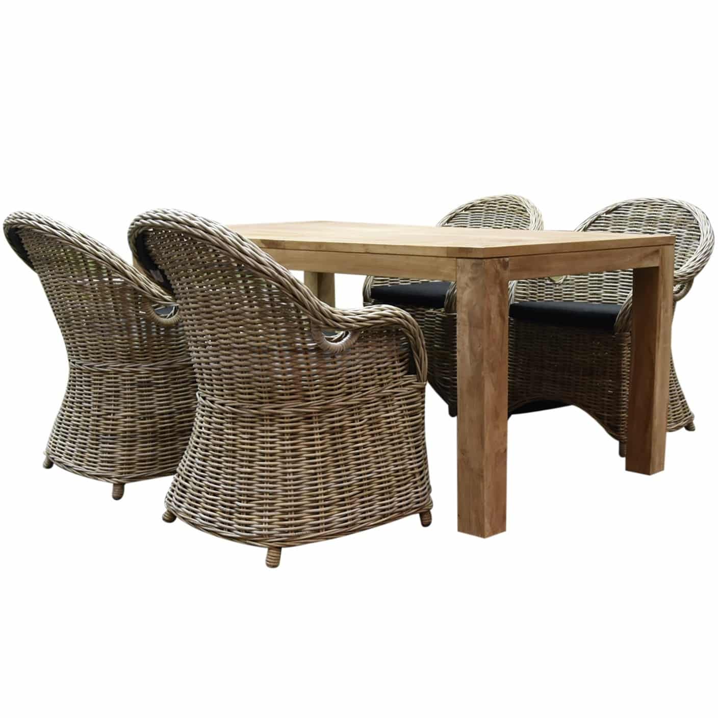 Macau Krista dining tuinset 180x95xH77.5 cm 5-delig rotan
