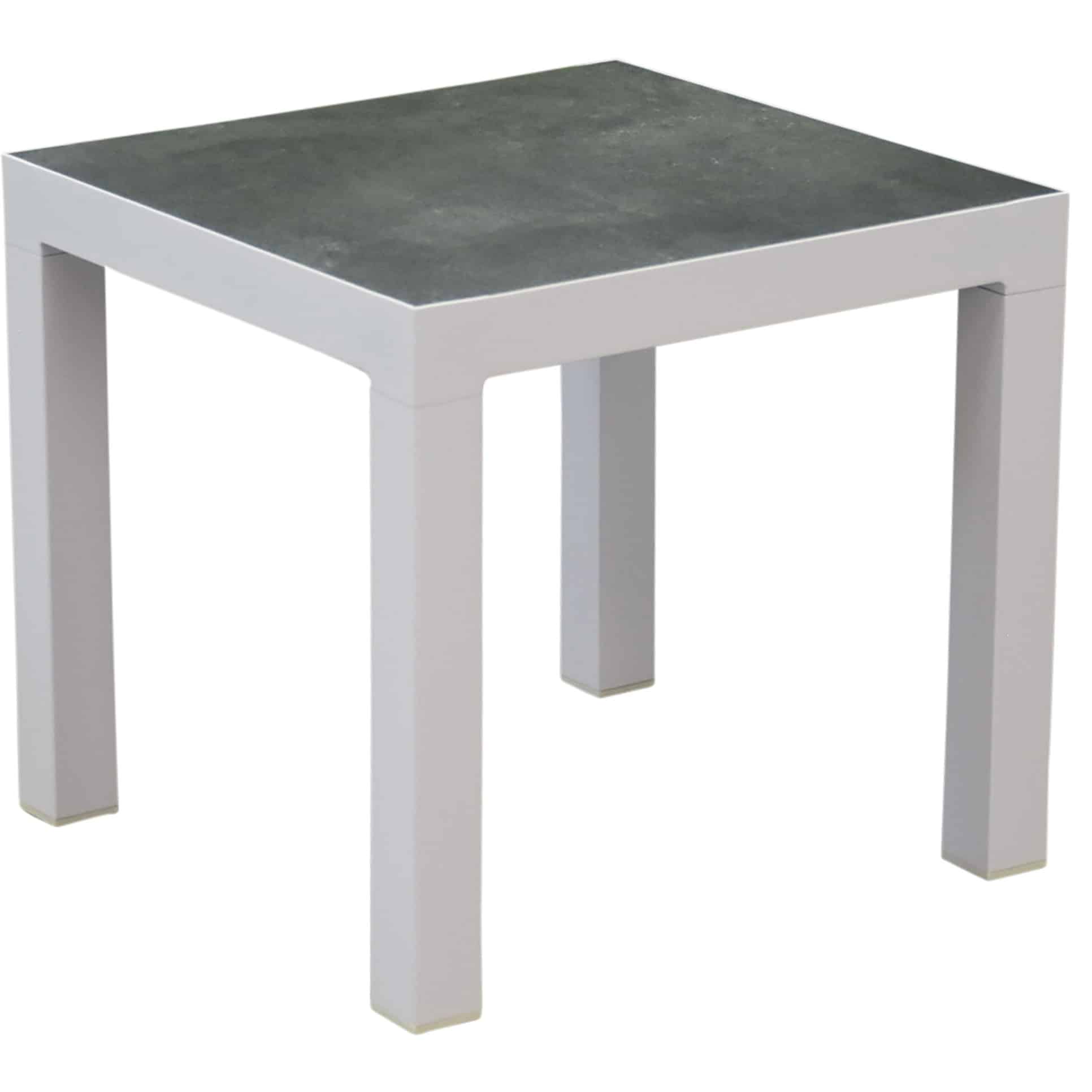 Malaga bijzettafel 50x50xH46 cm aluminium wit