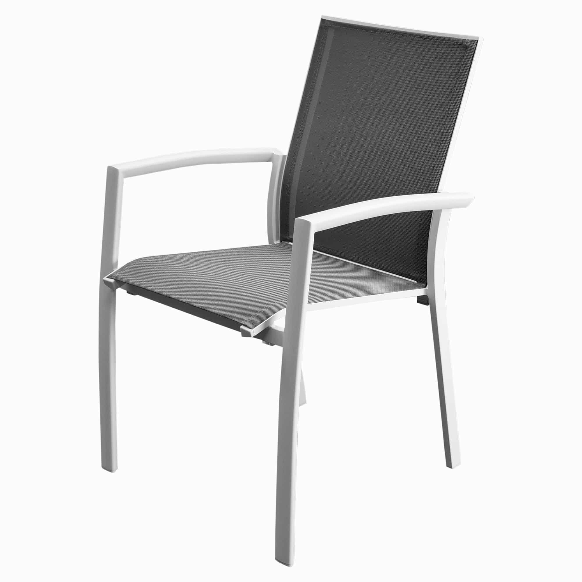 Malaga dining stapelstoel wit aluminium