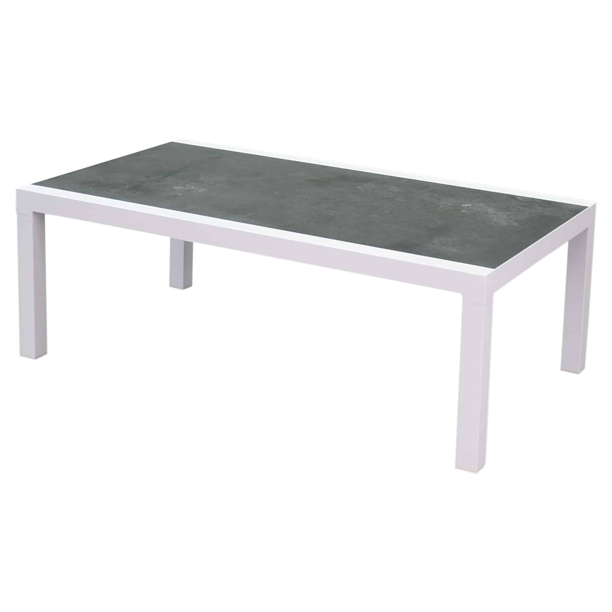 Malaga lounge tuintafel 120x70xH43 cm aluminium wit