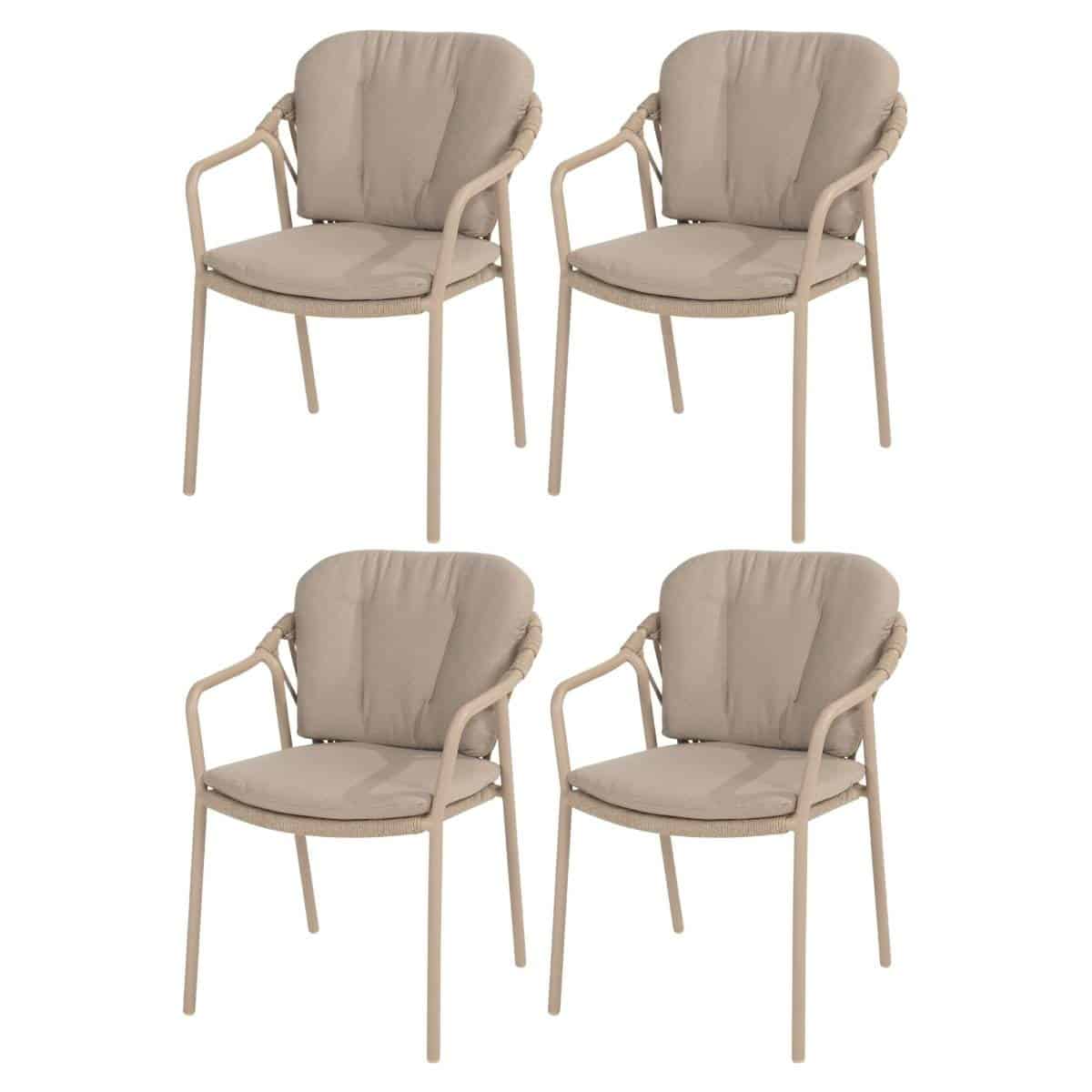 Manitoba stapelbare tuinstoel latte Taste 4SO set van 4