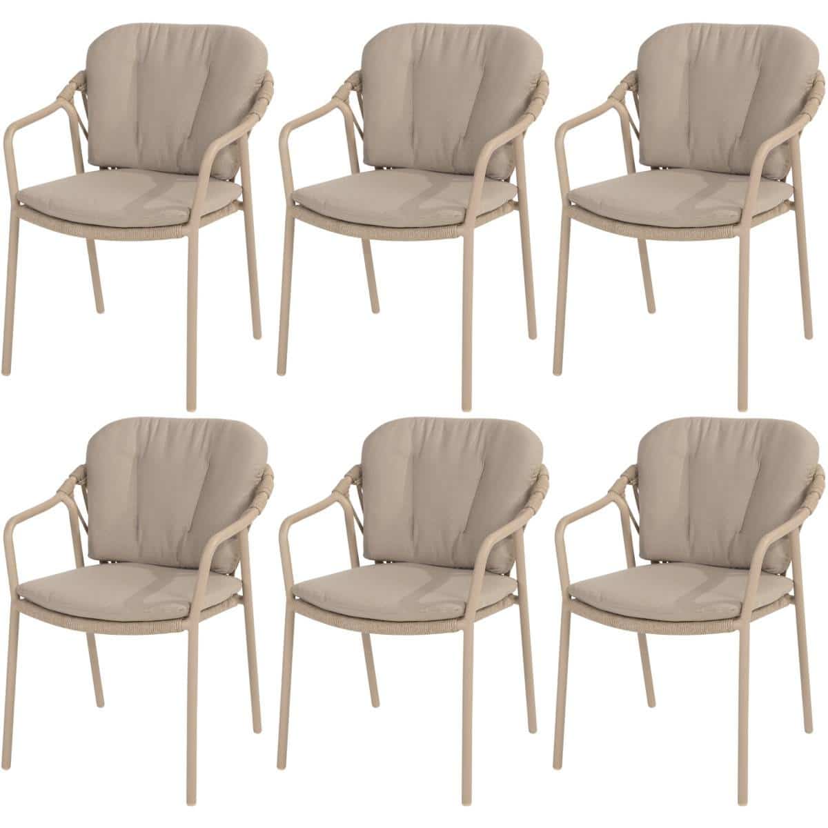 Manitoba stapelbare tuinstoel latte Taste 4SO set van 6