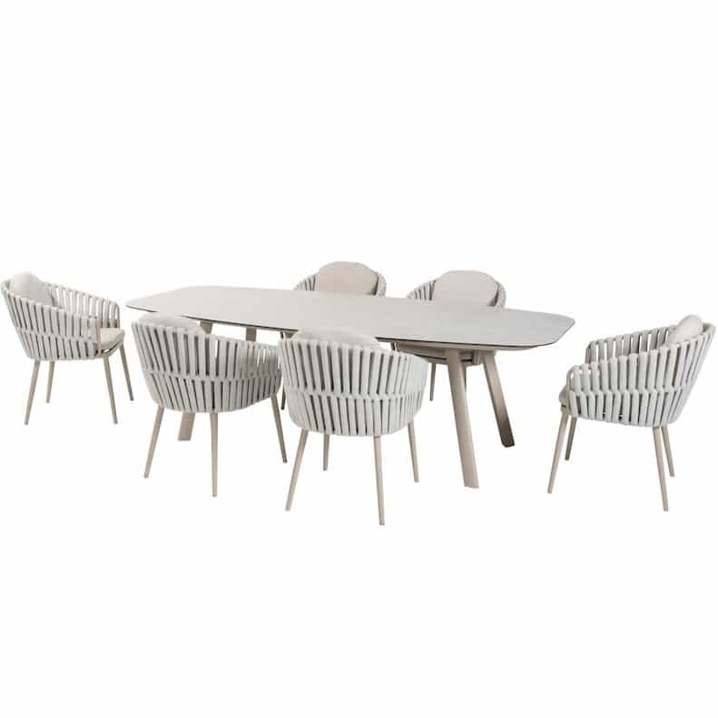 Manolo Eva dining tuinset 240x103xH75 cm 7 delig latte Taste 4SO