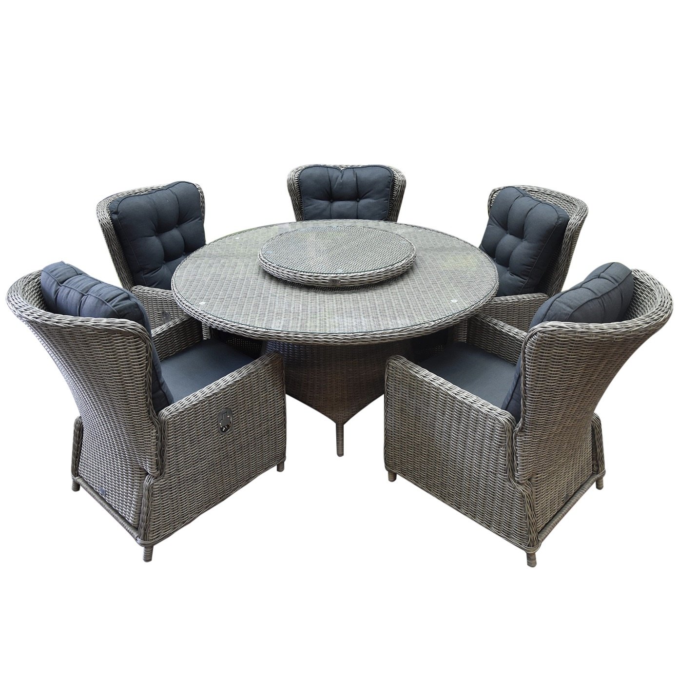 Marina Riccione dining tuinset 150 cm 7-delig grijs verstelbaar