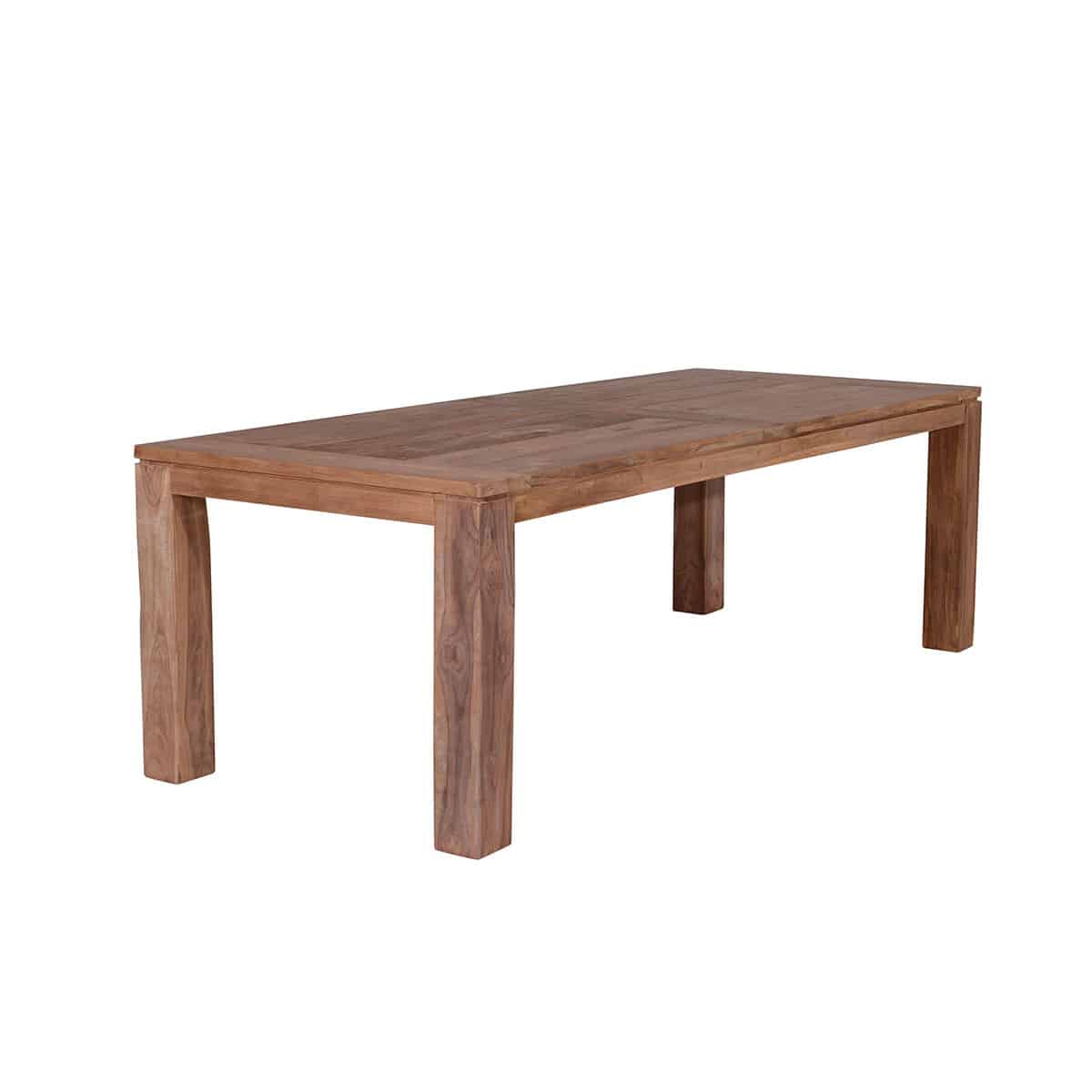 Mexico tafel 240x100xH76 natural teak/ poten 12x12 - Garden impressions