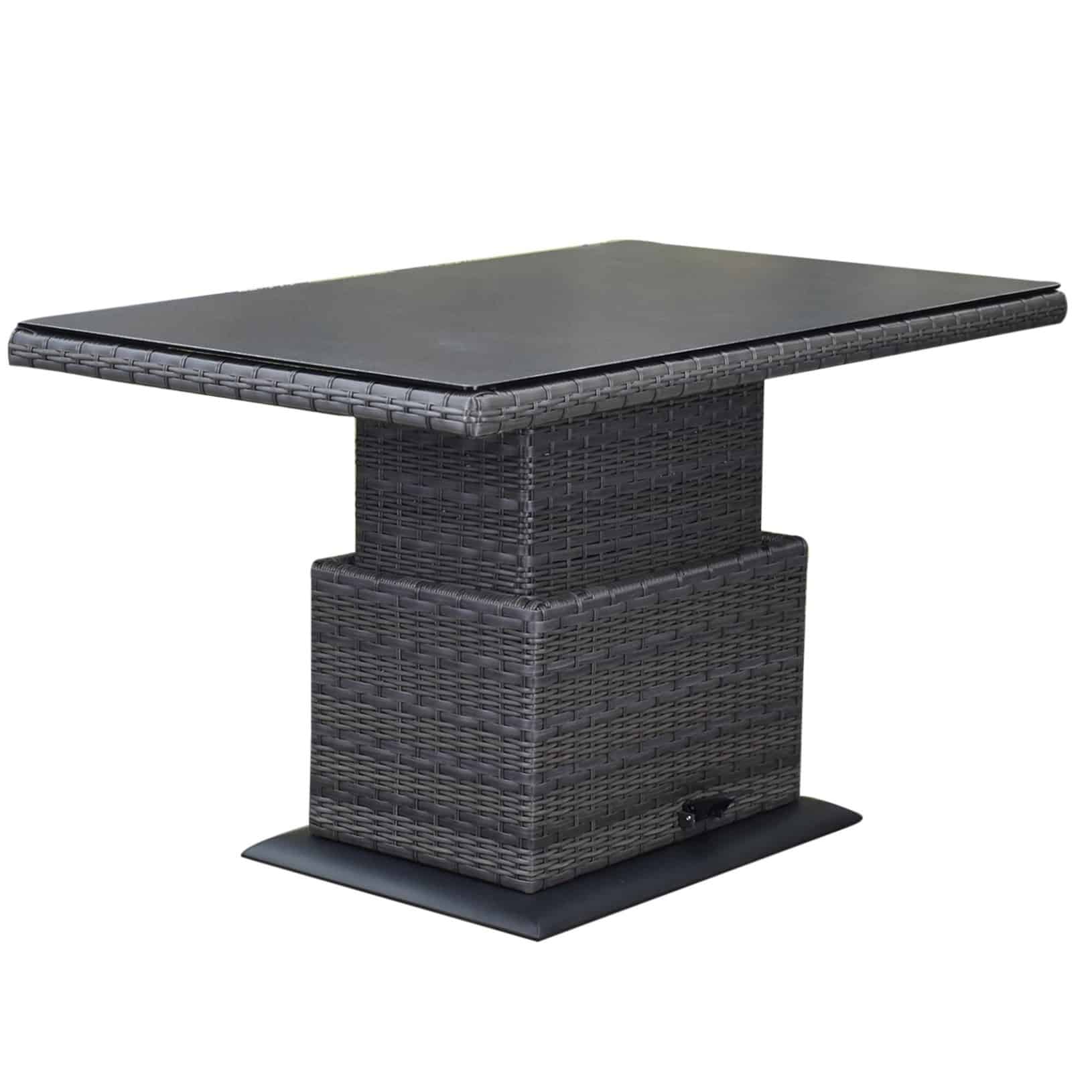 Miami lounge-diningtafel 160x90xH47-71 cm in hoogte verstelbaar antraciet