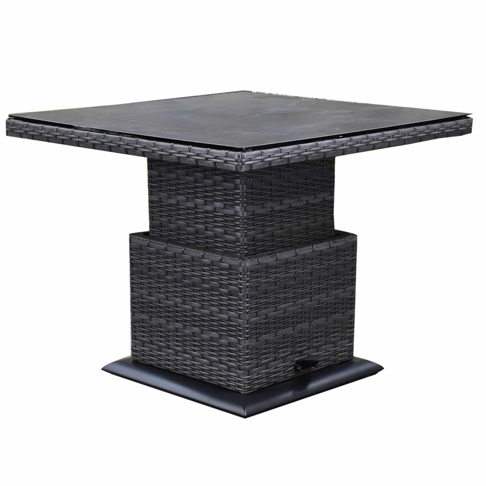 Miami lounge-diningtafel 90x90xH47-71 cm in hoogte verstelbaar antraciet