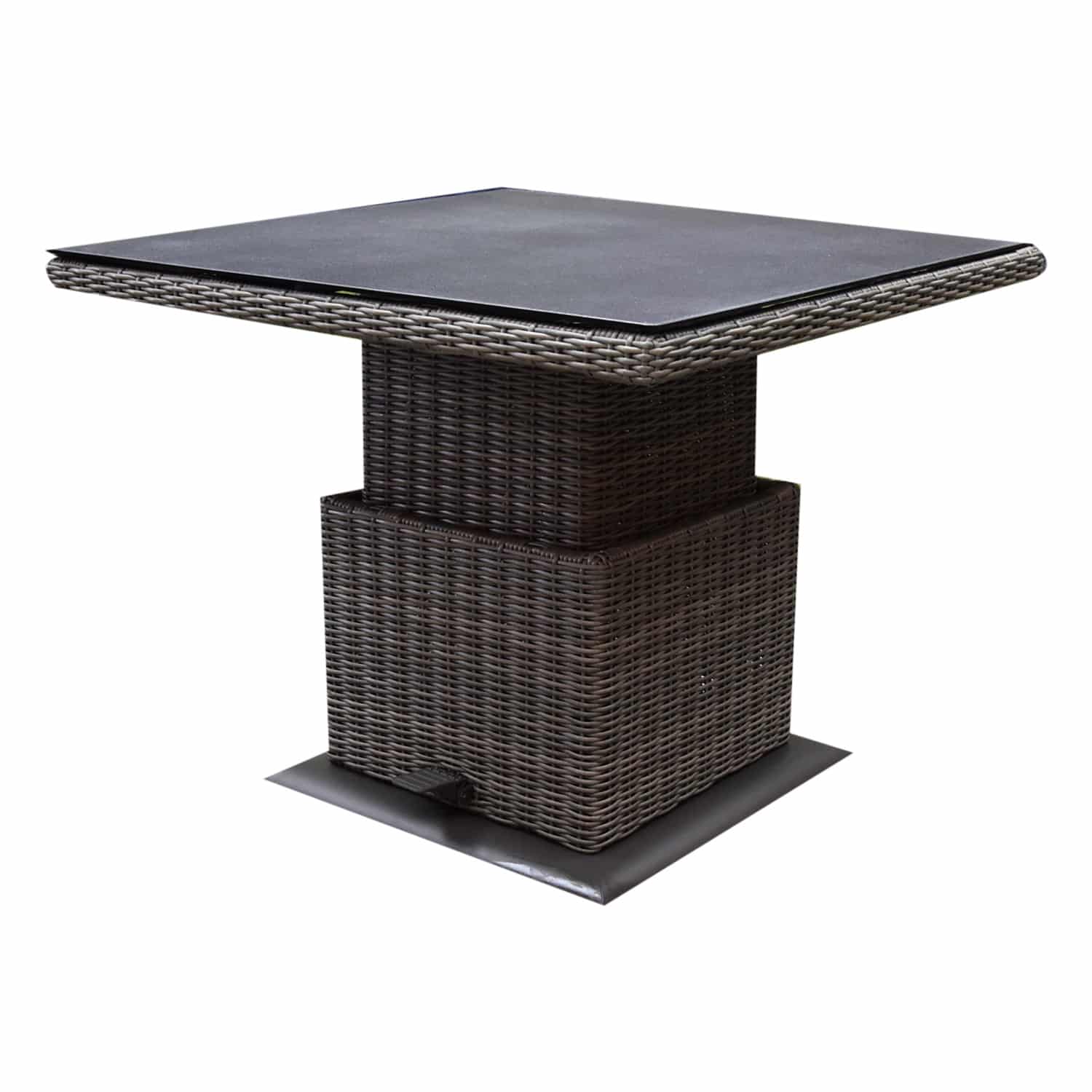 Miami lounge-diningtafel 90x90xH47-71 cm in hoogte verstelbaar grijs