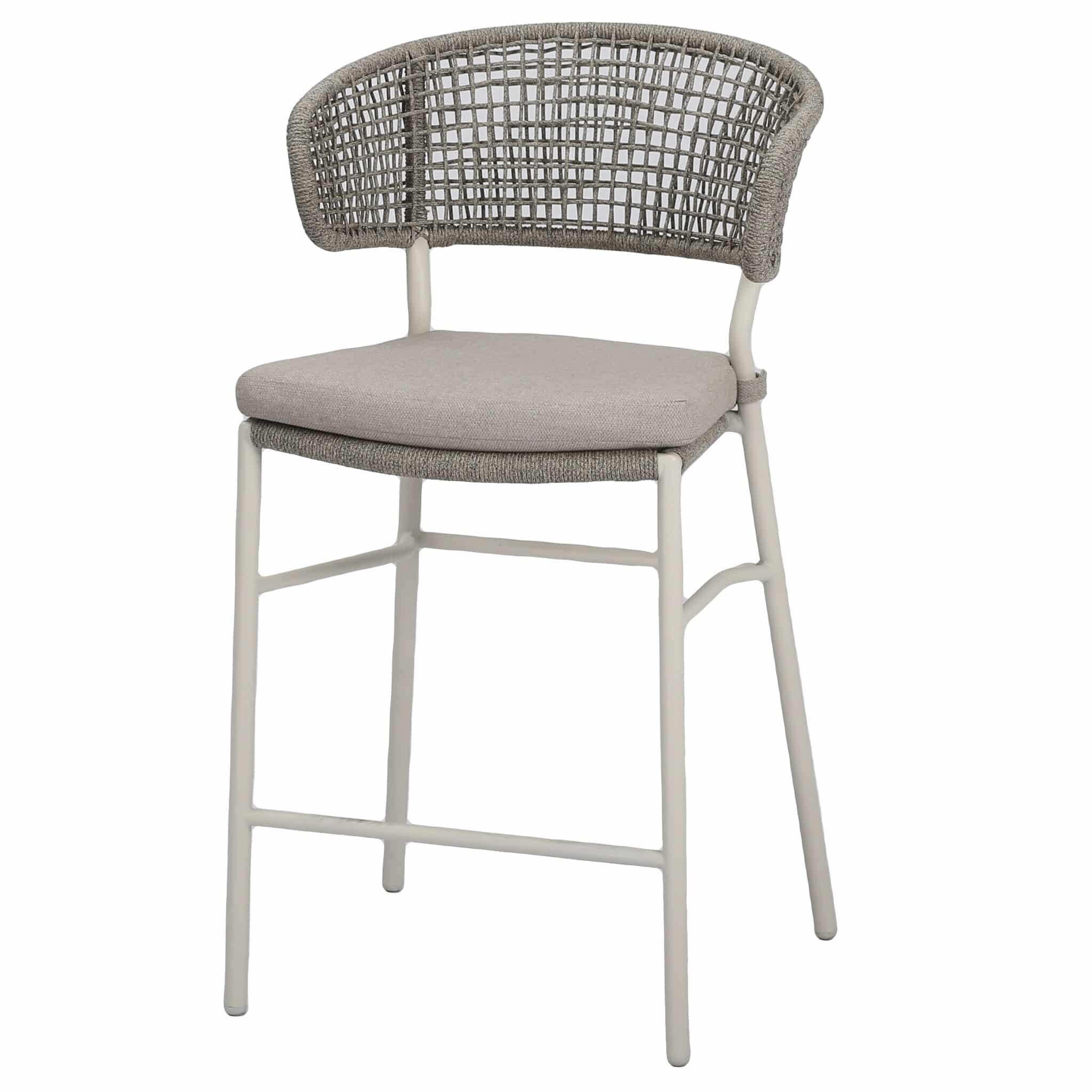 Modena barstoel natural sand rope aluminium stapelbaar